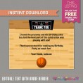 Basketball Ticket Invitation with FREE Thank you Card