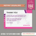 Girls Airplane Boarding Pass with FREE Thank You Card 