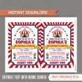 Circus Invitations (Red Stripes Backgrouind)
