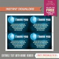 Disco Party Ticket Invitation with FREE Thank you Card! (Blue)