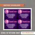 Disco Party Ticket Invitation with FREE Thank you Card! (Purple) 