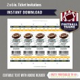 Green Bay Packers Ticket Invitation - Editable PDF file
