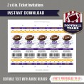 Minnesota Vikings Ticket Invitation - Editable PDF file
