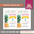 Pineapple Party Invitation with FREE Backside!