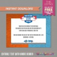 Race Car Birthday Invitation with FREE Thank you Cards! 