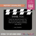 Red Carpet Party Ticket Invitation with FREE Thank you Card! (Purple) 
