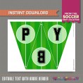 Soccer Party Printable Birthday Banner with Spacers