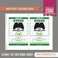 Video Game Invitation with FREE Thank you Card!  (Green)