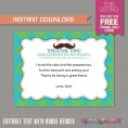 Little Man Invitation with FREE Thank you Card