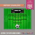Soccer Ticket Invitation with FREE Thank you Card