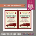 Fireman Invitation with FREE Thank you Card
