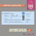 Airplane Boarding Pass Invitation with FREE Thank You Card 