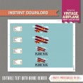 Vintage Airplane Party Bottle Labels