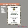 Digital Camo Birthday Party Printable Collection & Invitation 