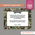 Army Party Invitation with FREE Thank you Card (Design 2)