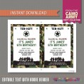 Army Party Invitation with FREE Thank you Card (Design 2)