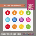 Art Party Circle or Square Labels