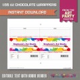 Art Party Standard size Chocolate Wrappers 