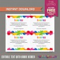 Art Party Invitation with FREE Thank you Card 