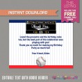 Baseball Ticket Invitation with FREE Thank you Card (Option B) 