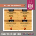 Basketball Ticket Invitation with FREE Thank you Card