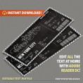 Editable Airplane Boarding Pass (Silver / Blackboard) - Happy Birthday Surprise Trip