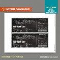 Editable Airplane Boarding Pass (Silver / Blackboard) - Happy Birthday Surprise Trip