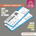 Editable Airplane Boarding Pass (Blue)