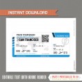 Editable Airplane Boarding Pass (Blue)