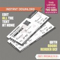 Editable Airplane Boarding Pass (Glitter Silver)