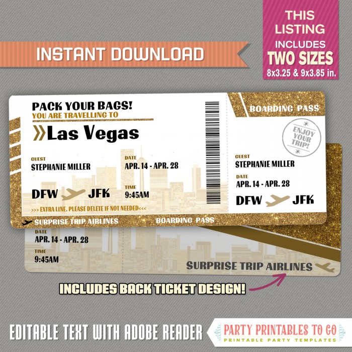 Las Vegas Boarding Pass