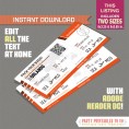 Editable Airplane Boarding Pass (Orange) 