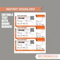 Editable Airplane Boarding Pass (Orange) 