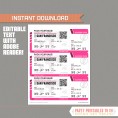 Editable Airplane Boarding Pass (Pink)