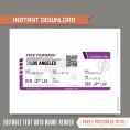 Editable Airplane Boarding Pass (Purple)