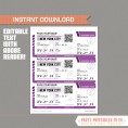 Editable Airplane Boarding Pass (Purple)