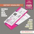 Girls Airplane Boarding Pass with FREE Thank You Card 