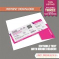Girls Airplane Boarding Pass with FREE Thank You Card 