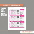 Girls Airplane Boarding Pass with FREE Thank You Card 