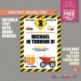 Construction Party Invitation with FREE Thank you Card (Design 2)