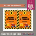 Construction Invitation with FREE Thank you Card (Design 3)