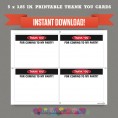 Construction Birthday Party printable Thank you Cards