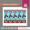 Dirt Bike Party Ticket Invitation (Red)