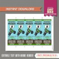 Dirt Bike Party Ticket Invitation (Green) 