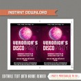 Disco Party Invitation with FREE Thank you Card 