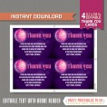 Disco Party Invitation with FREE Thank you Cards (Purple) 