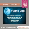 Disco Party Ticket Invitation with FREE Thank you Card! (Blue)