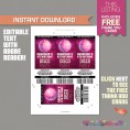 Disco Party Ticket Invitation with FREE Thank you Card