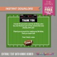 Football Ticket Invitation for TWINS with FREE Thank you Card