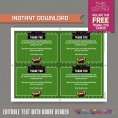 Football Ticket Invitation for TWINS with FREE Thank you Card